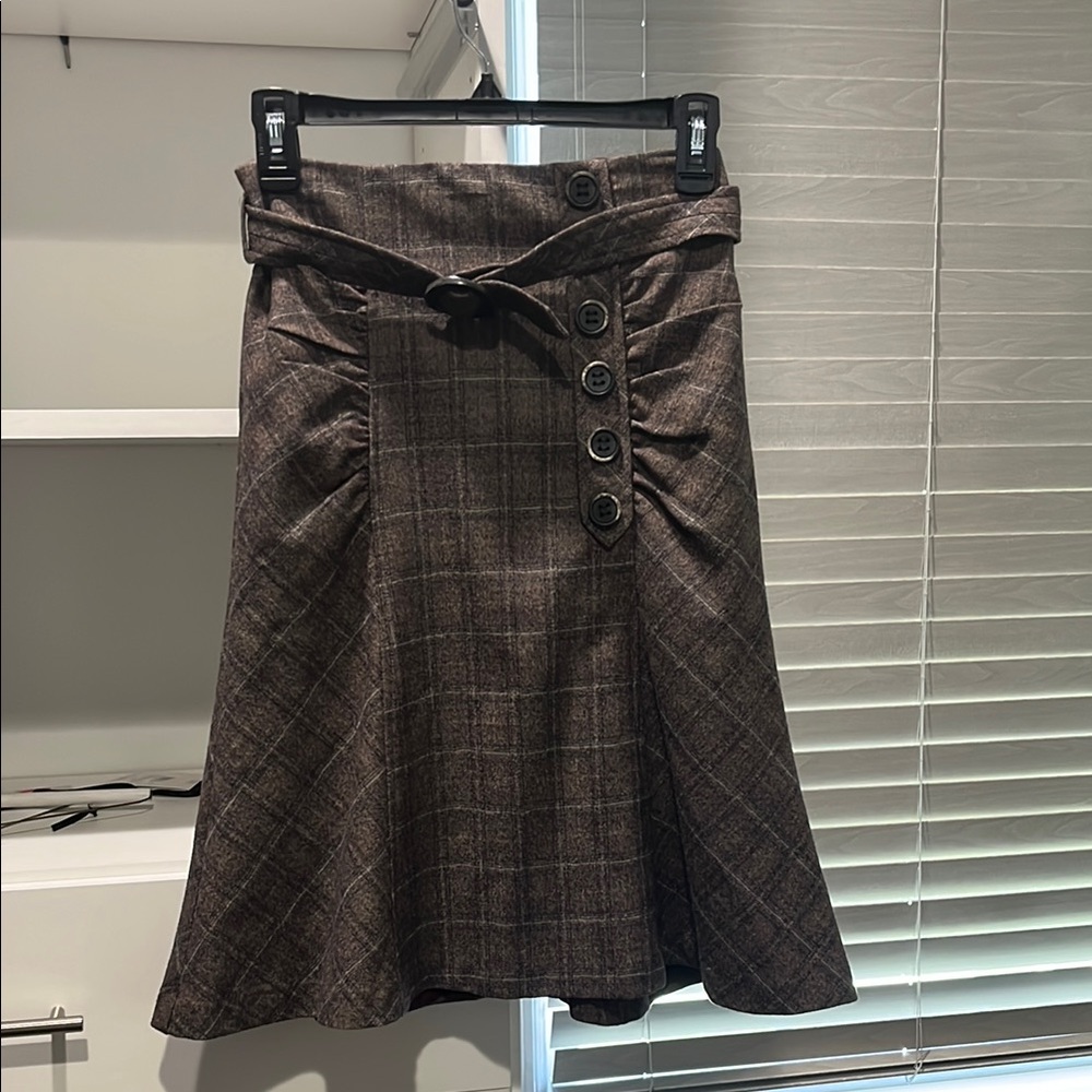 Nanette Lepore Brown Knee-Length A-Line Skirt